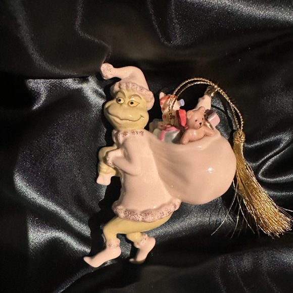 Vintage, Collectible LENOX GRINCH ORNAMENT -Old Grinchy Claus Ornament